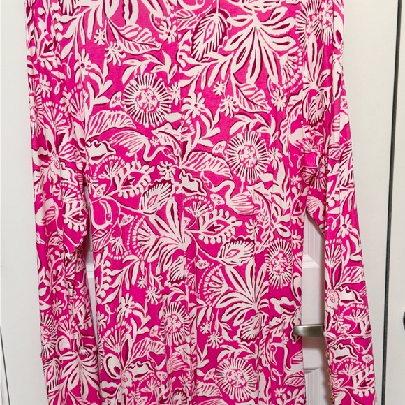 Lilly Pulitzer Bryson Long Sleeve Dress passion fruit pink size XL - Picture 6 of 10